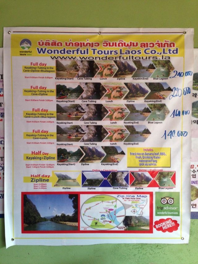 Laos Vang Vieng tour prices 640x853 - A One Day, DIY Motorbike Trip in Vang Vieng
