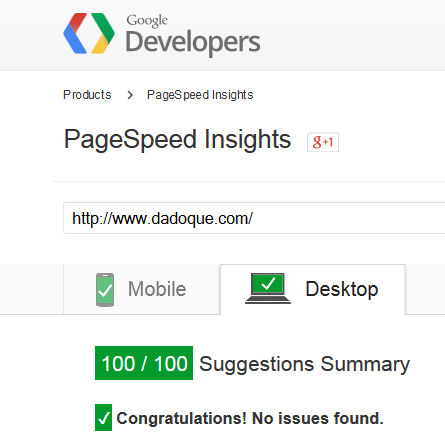 dadoque desktop 100 - How to Score 100 on Google PageSpeed Insights: A Complete Guide to Optimizing WordPress Performance and Speed