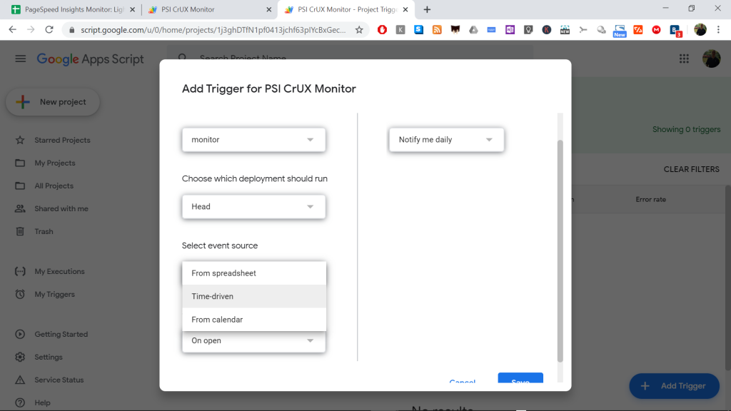 Automatically Track PageSpeed Insights Over Time psi trigger time driven 1024x576 - Automatically Track PageSpeed Insights Over Time